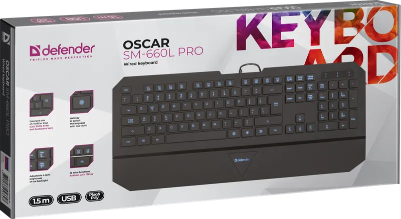 Defender - Проводная клавиатура Oscar SM-660L Pro