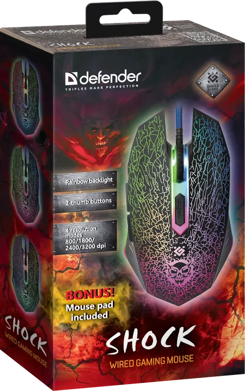Defender - Проводная игровая мышь Shock GM-110L