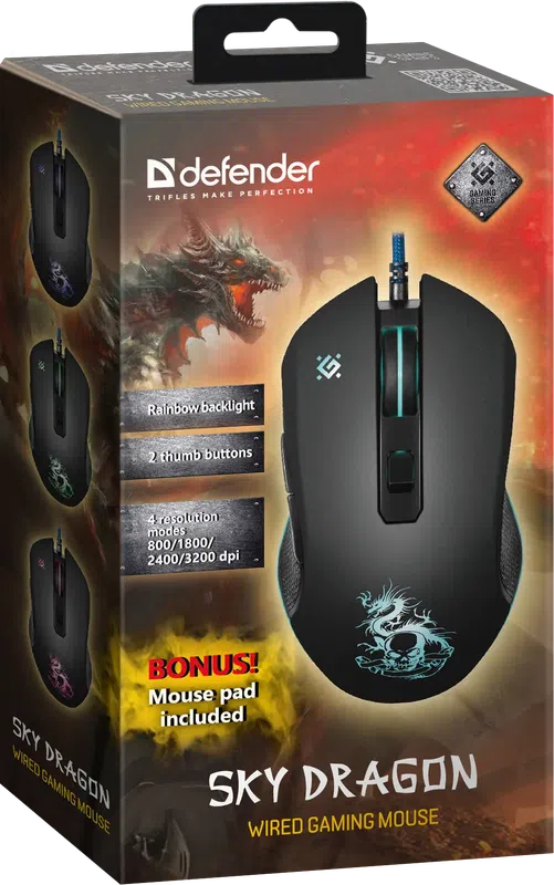Defender - Проводная игровая мышь Sky Dragon GM-090L