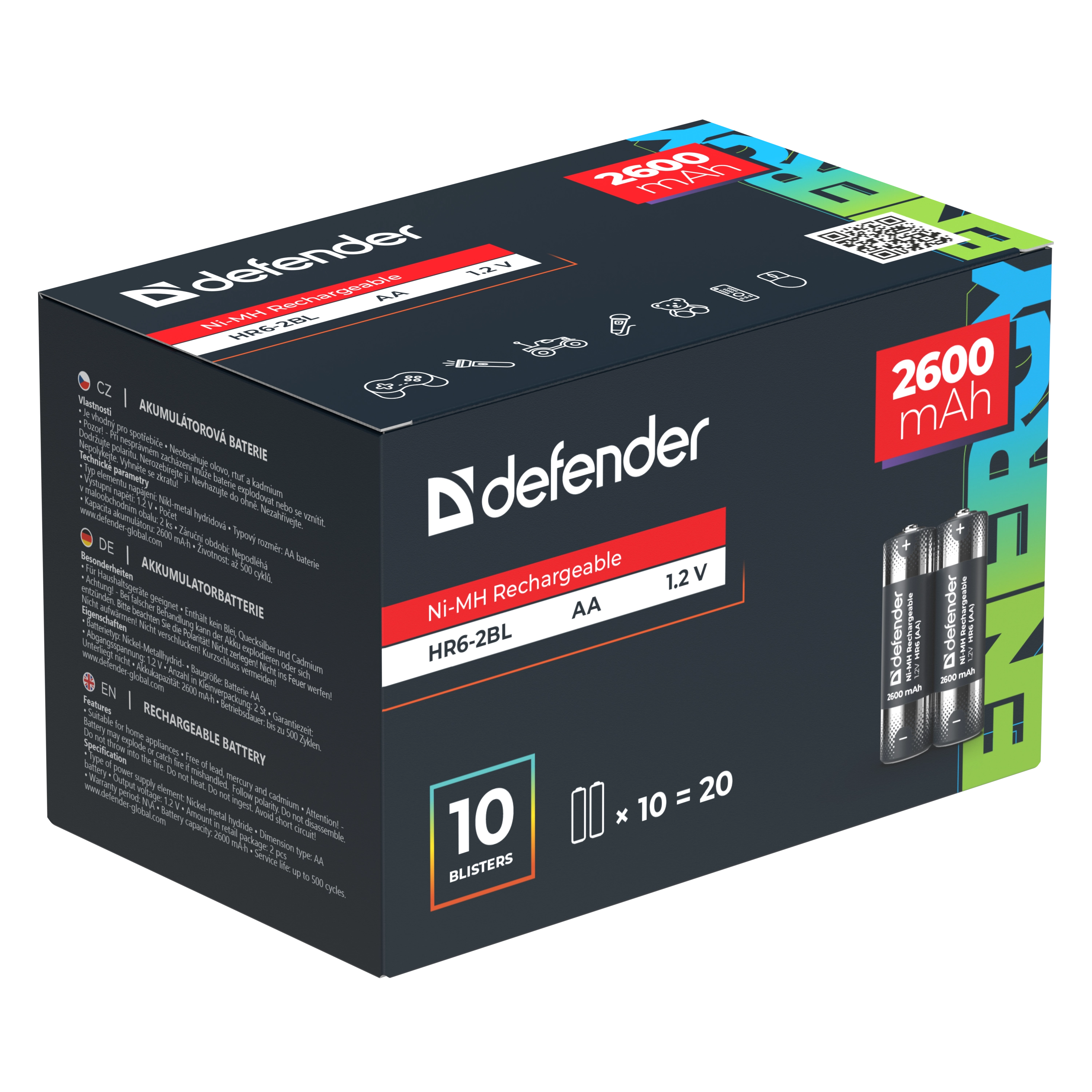 Defender - Аккумуляторная батарея HR6-2BL 2600 mAh