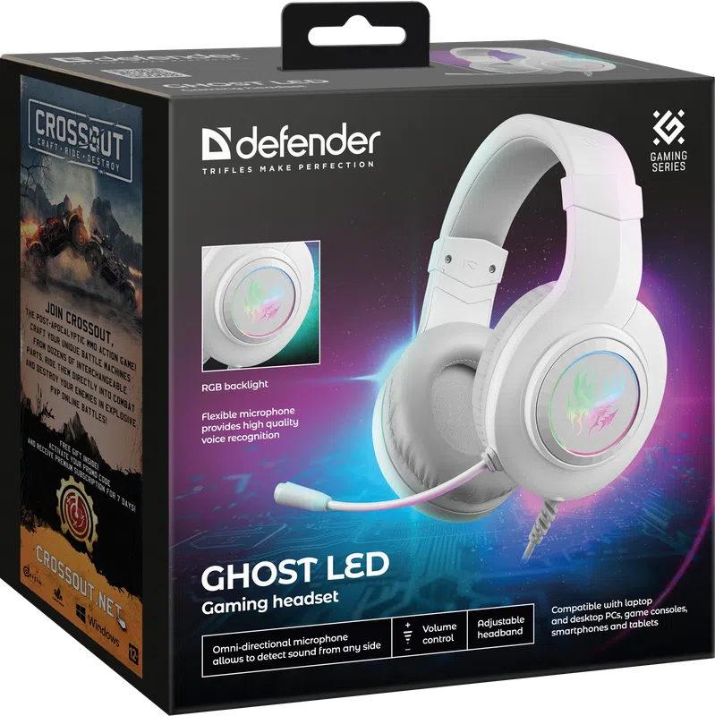 Defender - Игровая гарнитура Ghost LED