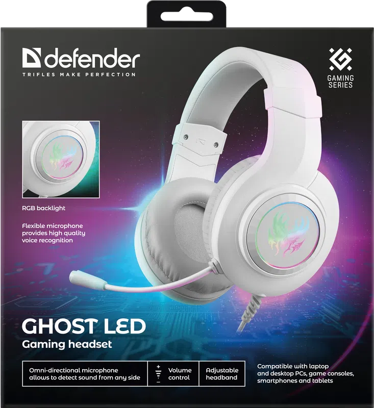 Defender - Игровая гарнитура Ghost LED