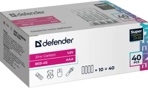 Defender - Батарейка солевая R03-4S Zinc (Цинк)