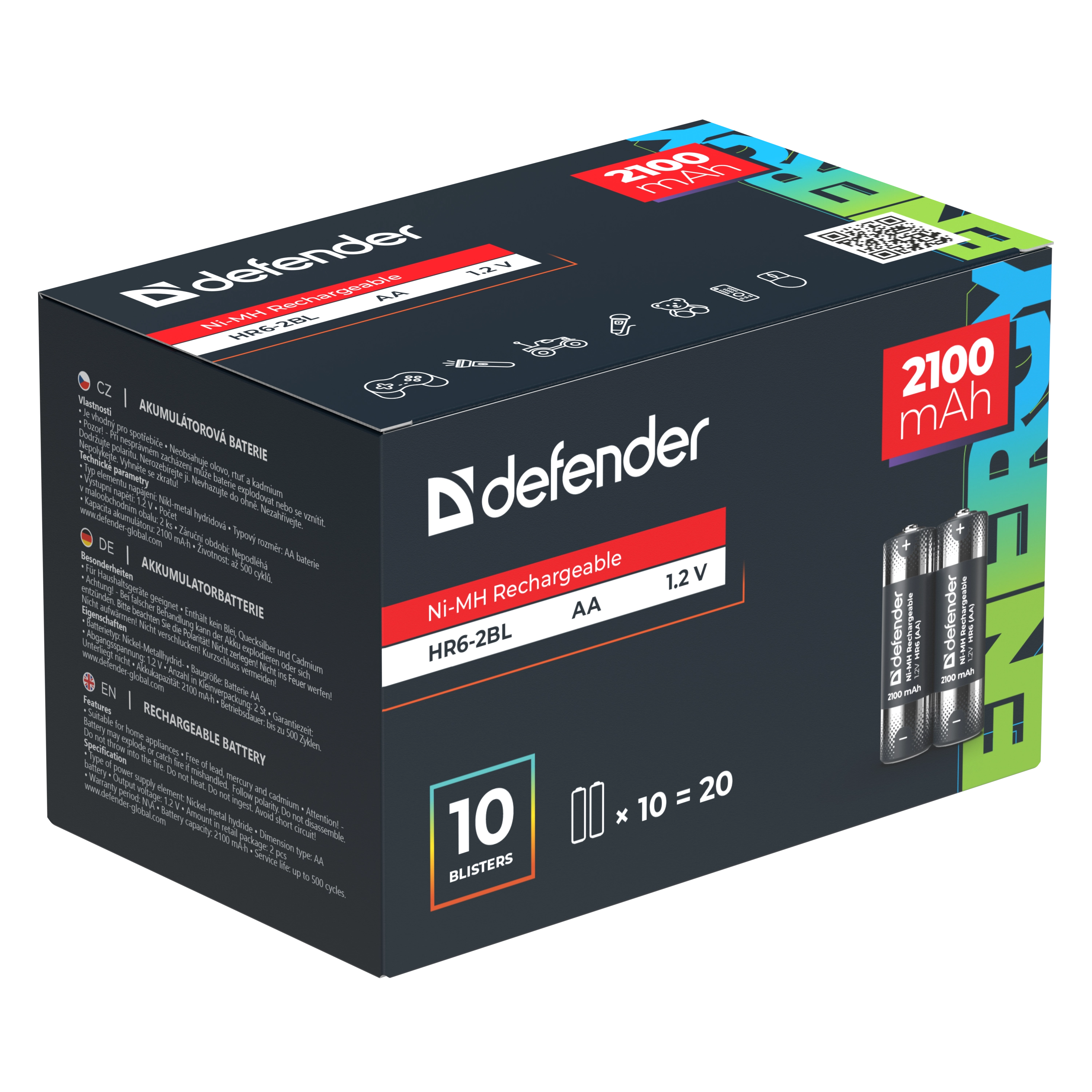 Defender - Аккумуляторная батарея HR6-2BL 2100 mAh