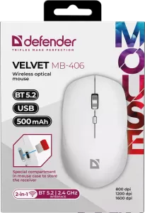 Defender - Беспроводная оптическая мышь Velvet MB-406 Defender - Беспроводная оптическая мышь Velvet MB-406